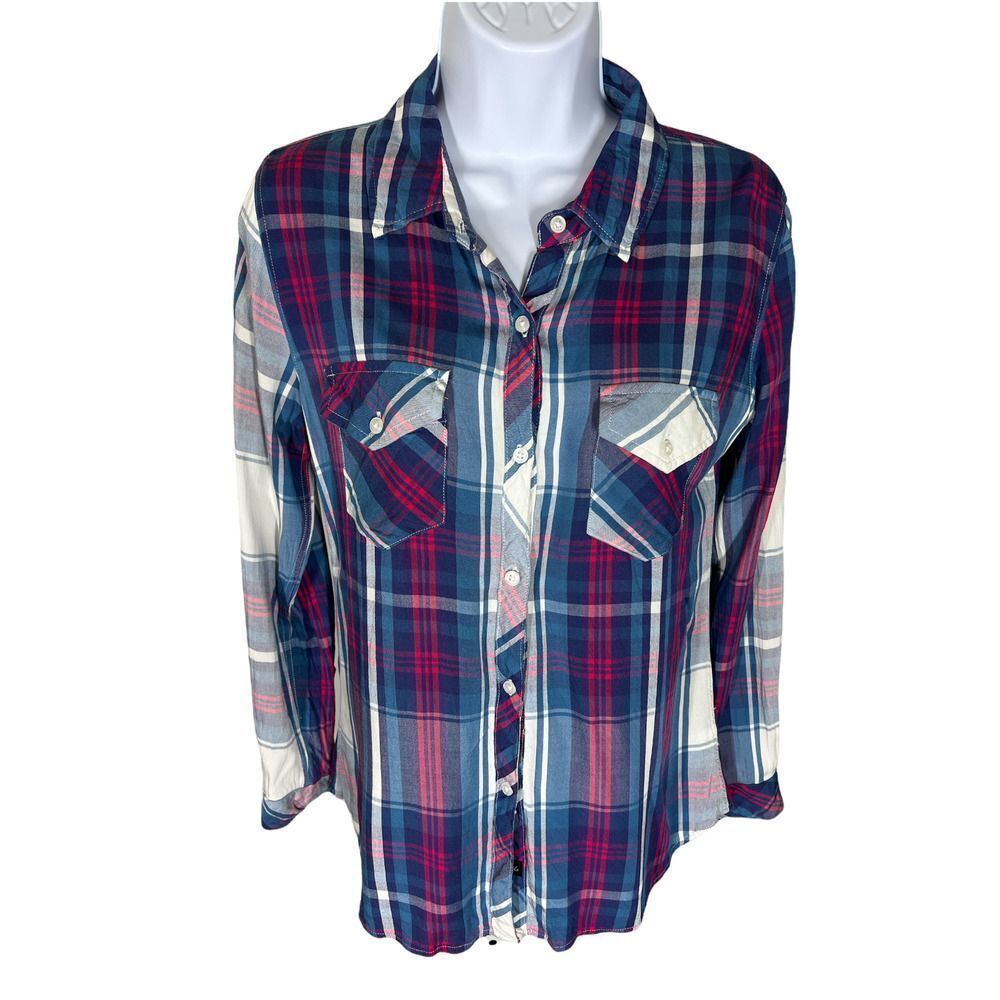 Rails Long Sleeve Multicolored Plaid Button Down … - image 1